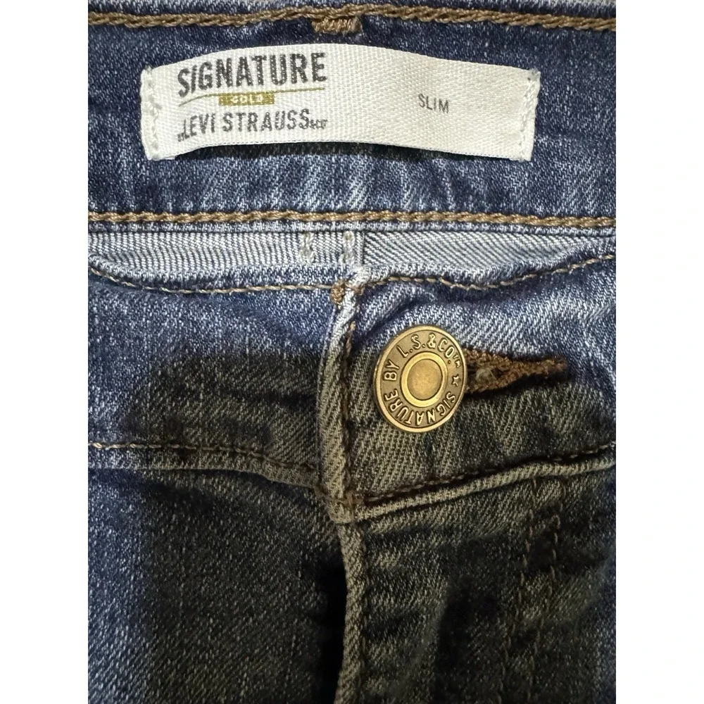 Levi‎ Strauss Signature Gold Slim Jeans Mens 30x32 Blue Excellent Low Rise